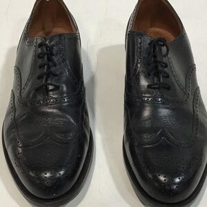 Bally Classic Black Leather Men's Wingtips Dress Shoes Size 10D
